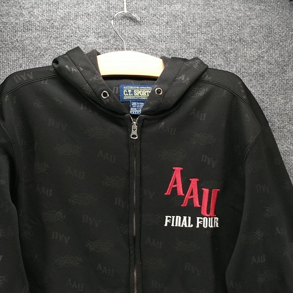 C.T. Sports Men's AAU Nationals Final Four Zip Up Hoodie Black S All Over Print - Picture 4 of 16